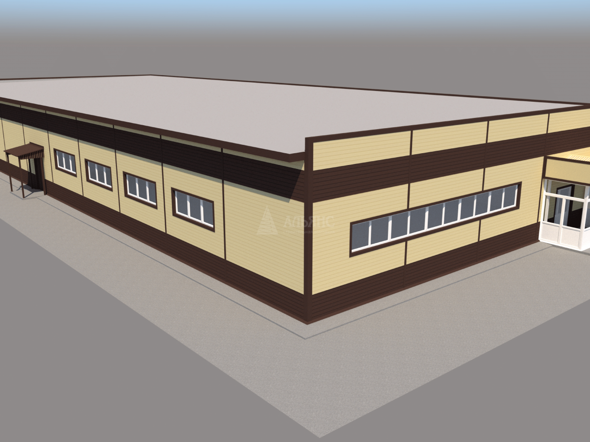 3D визуализация Магазин из сэндвич-панелей - фото 14