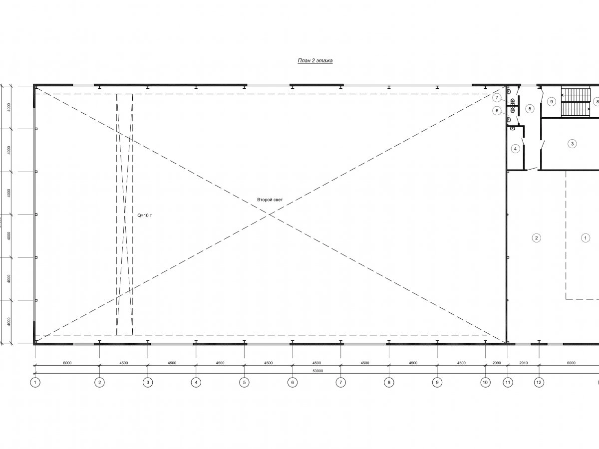 Планировка Производственное здание из сэндвич-панелей -  фото 2