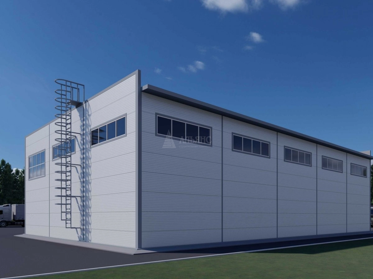 3D визуализация Производственное здание из сэндвич панелей - фото 2