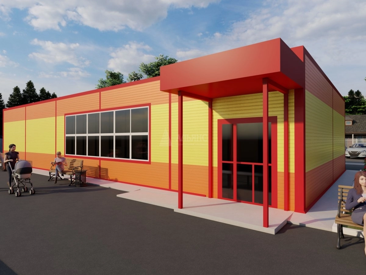 3D визуализация Магазин из сэндвич-панелей - фото 1