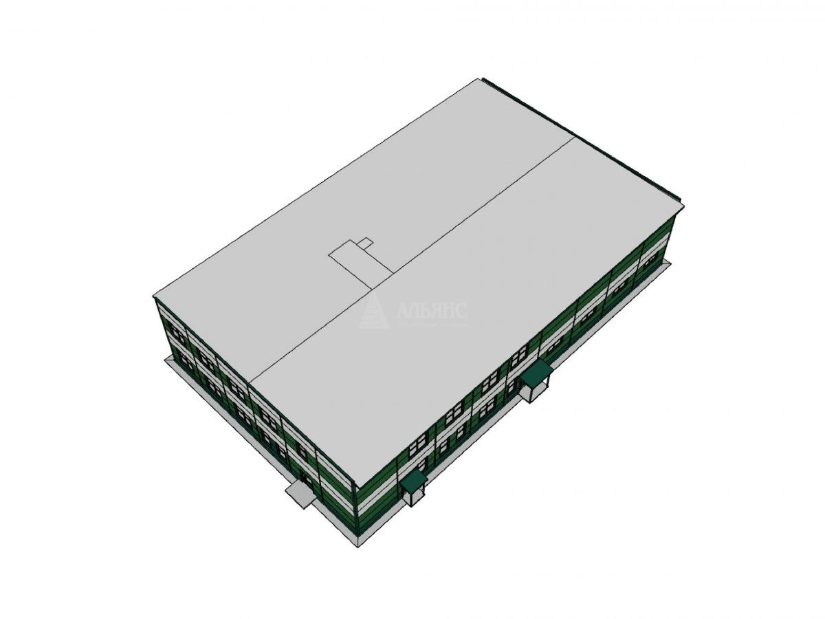 3D визуализация Офисно-складское здание из сэндвич-панелей - фото 17