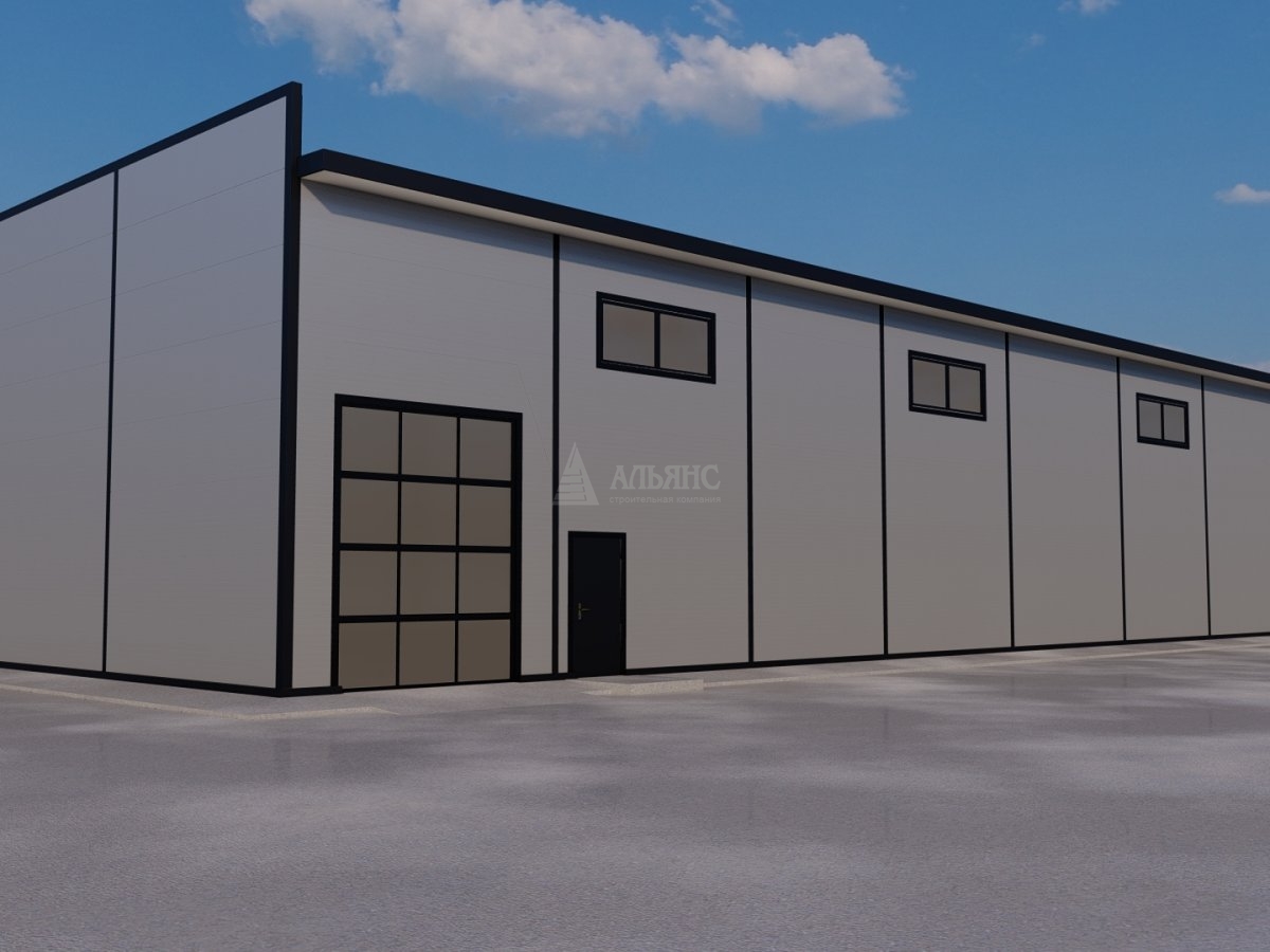 3D визуализация Проект СТО из сэндвич-панелей - фото 4